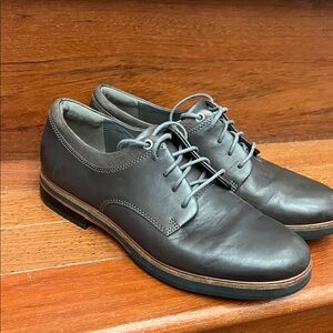 Women’s Dark Grey Leather Oxfords by Clarks